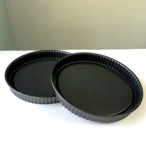 The Pampered Chef Torte Tart Quiche Pans 10” Round Fluted Non-Stick Set of 2